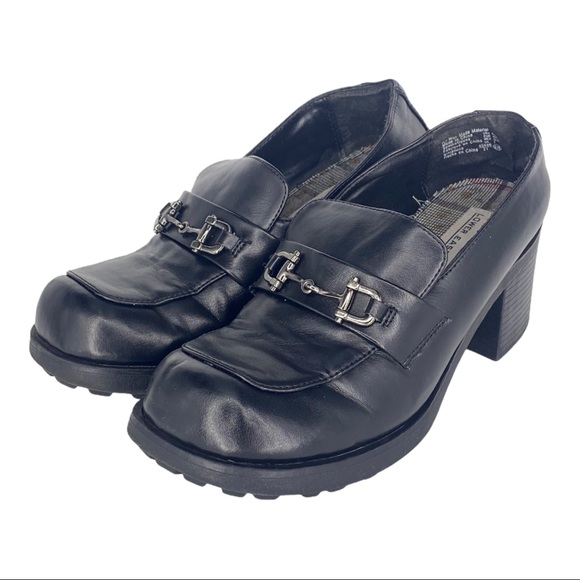 LOWER EAST SIDE Shoes Lower East Side Black Platform Chunky Loafers
